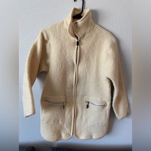 VINTAGE sturdy wool zip-up coat
